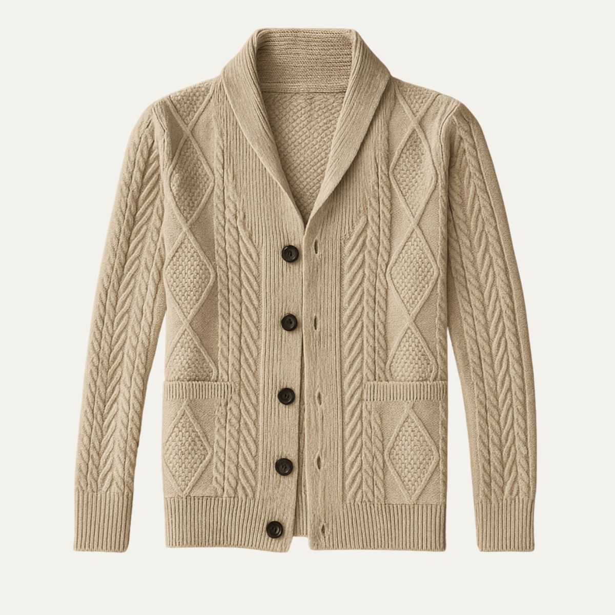 Men's Classic Cardigan with Relaxed, Comfortable Fit