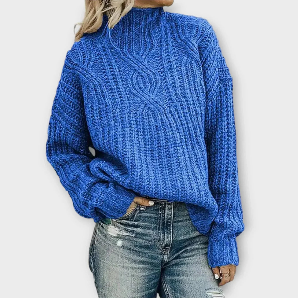 Relaxed-fit cable-knit roll-neck Sweater