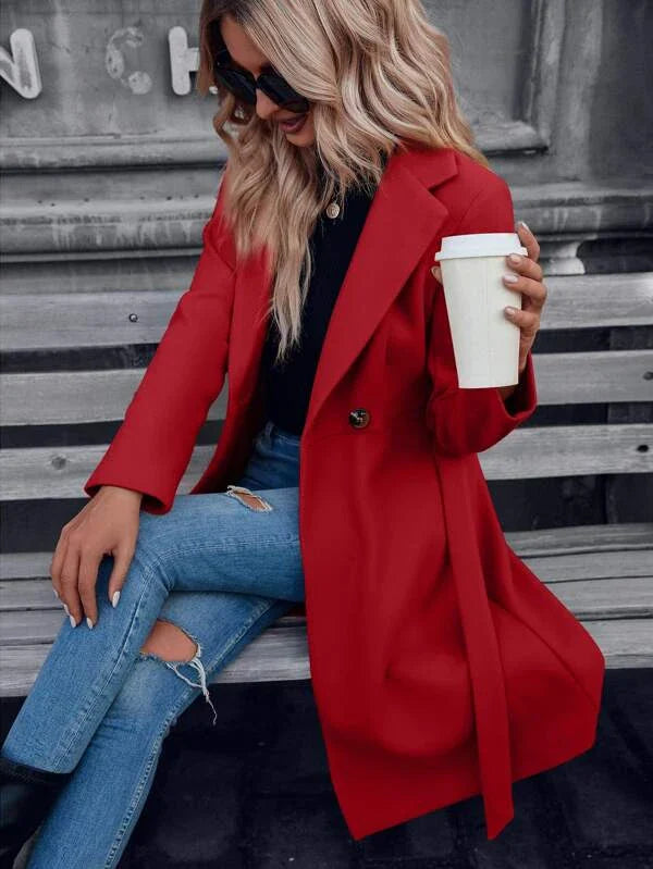 Women's A-Line Double-Breasted Trench Coat