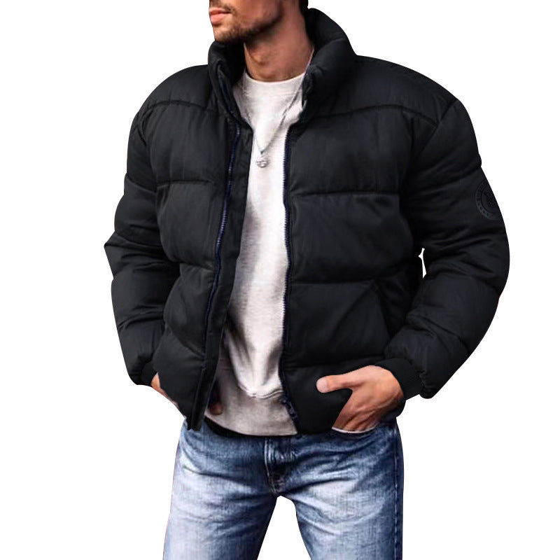Men’s Puffer Jacket Winter Padded Down with Side Pockets