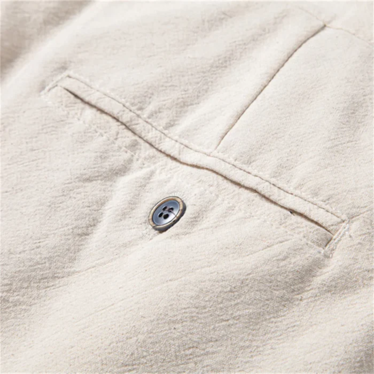 Linen Pants with Elastic Waist and Regular Leg