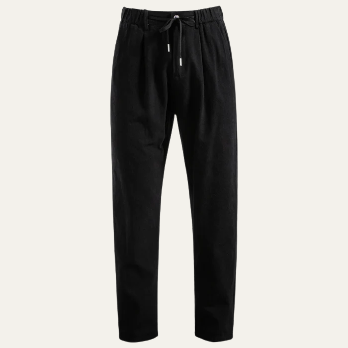 Linen Pants with Elastic Waist and Regular Leg