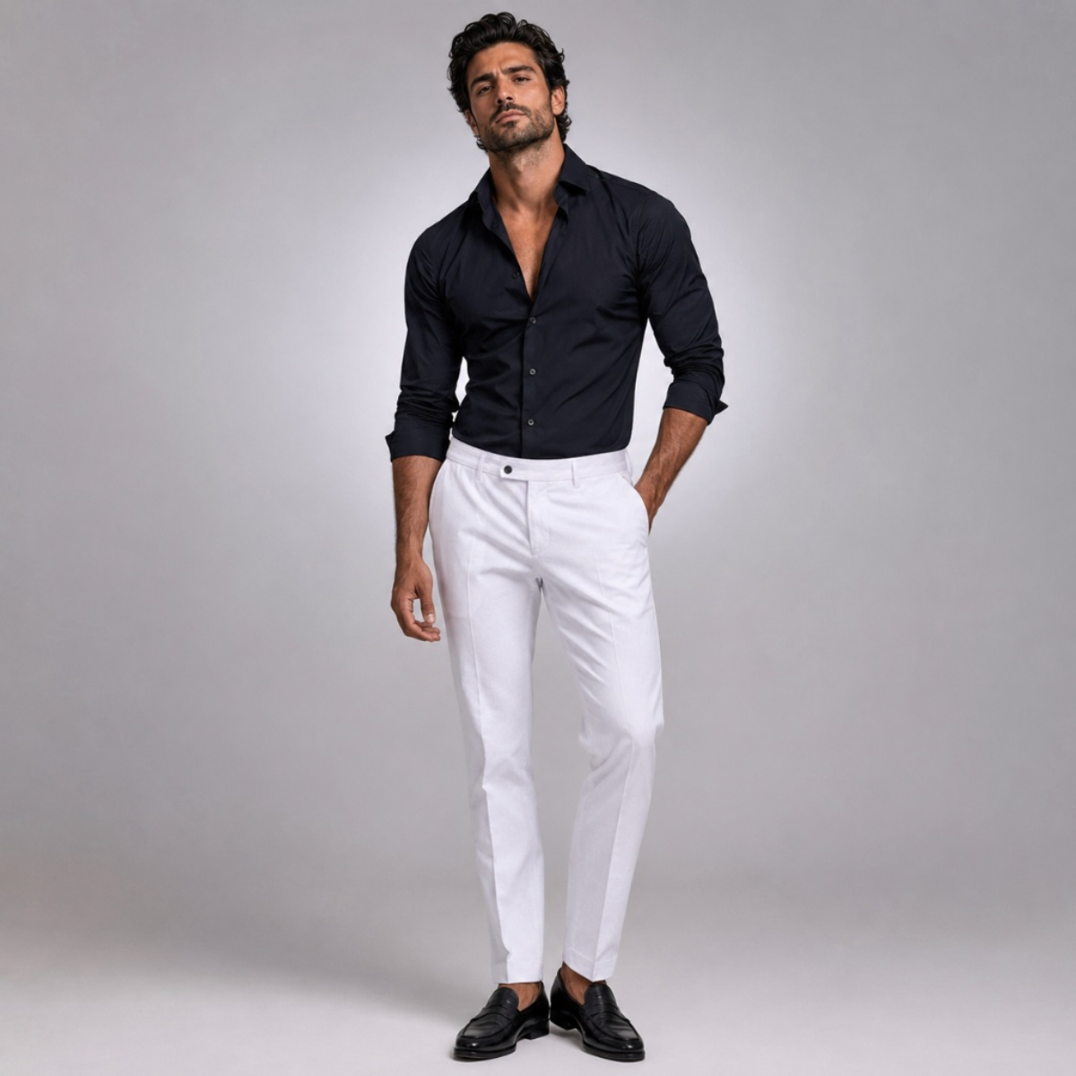Lightweight, Slim-Fit Casual Linen Dress Pants