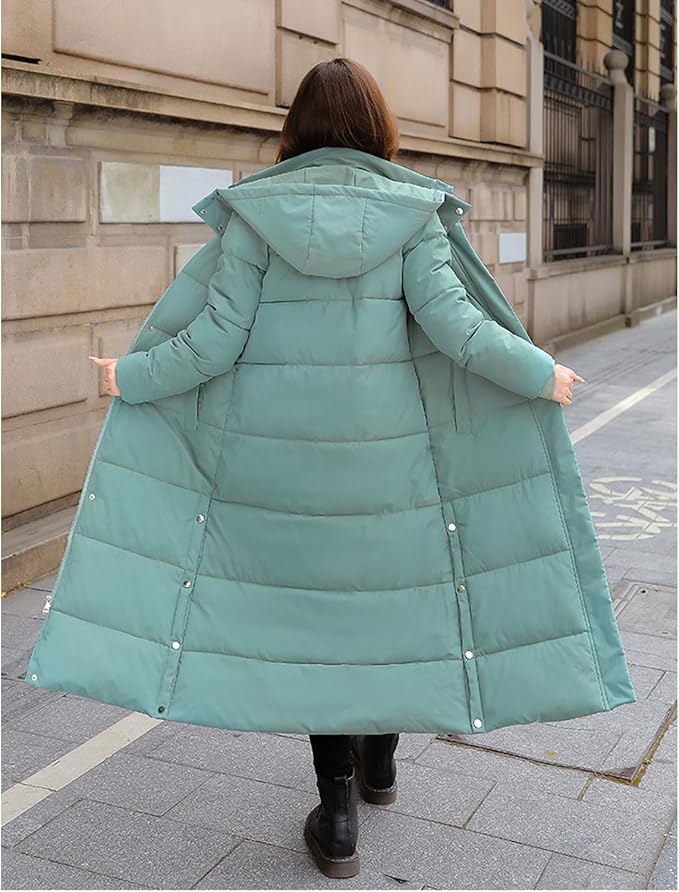 Puffer Jacket Women Winter Quilted Wool Blend