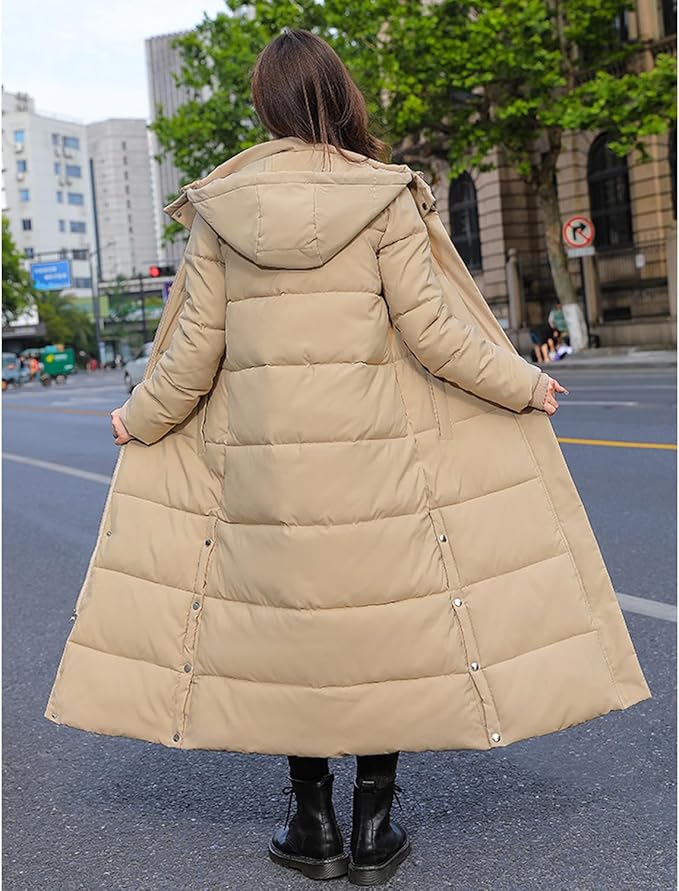 Puffer Jacket Women Winter Quilted Wool Blend