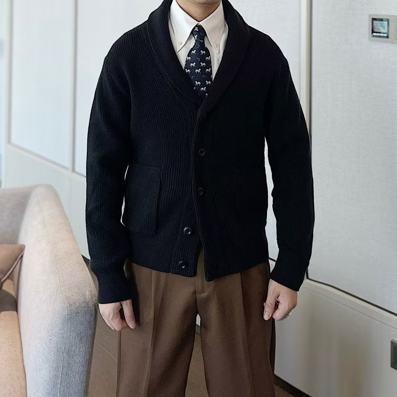 Men’s Relaxed Fit V-Neck Button-Front Cardigan