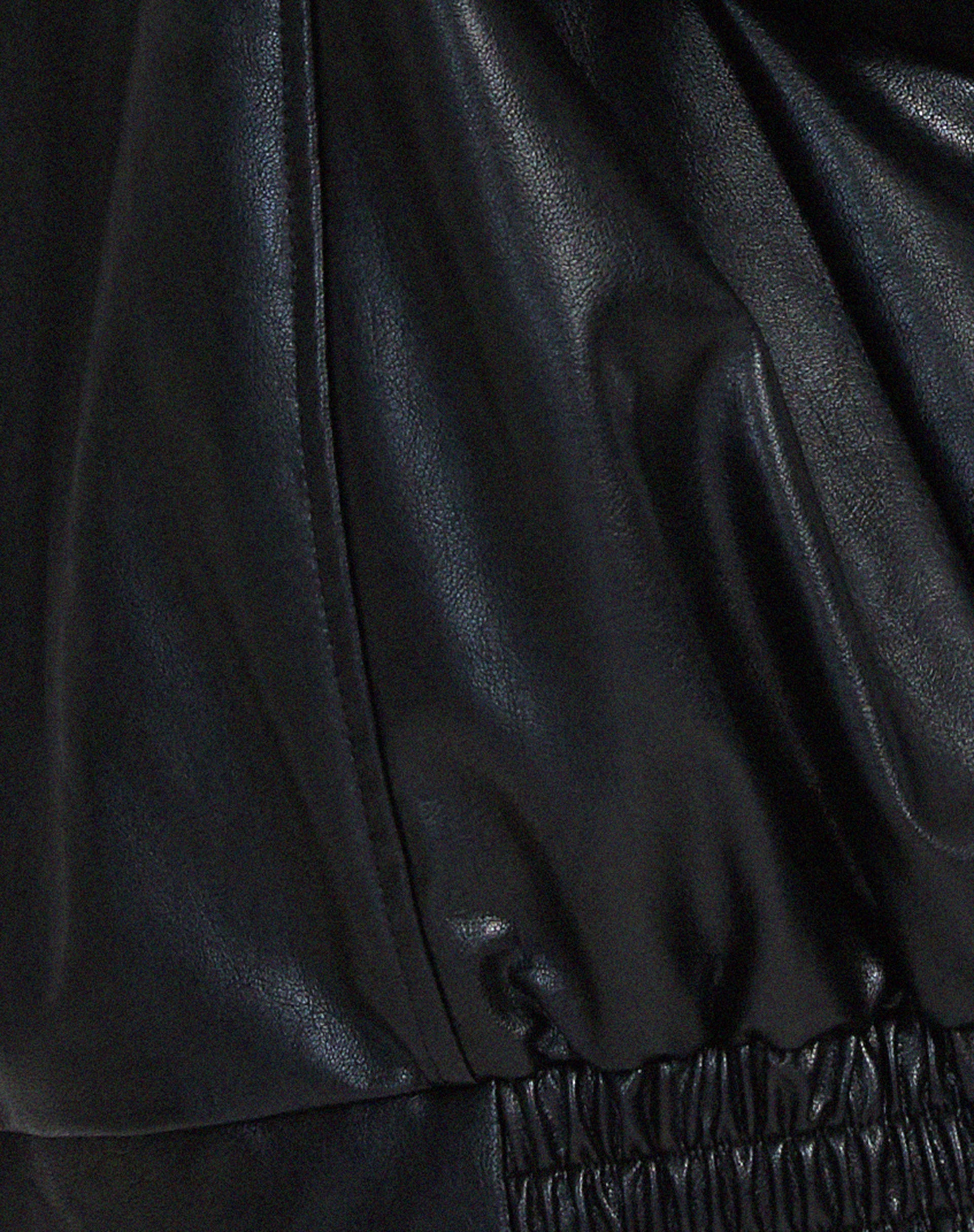 Oversized Women’s Faux Leather Jacket with Collar and Front Zip