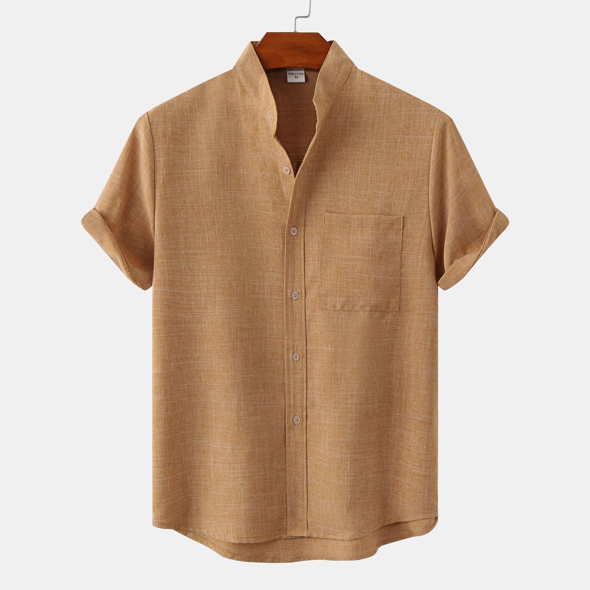 Hudson Short Sleeve Mandarin Collar Shirt