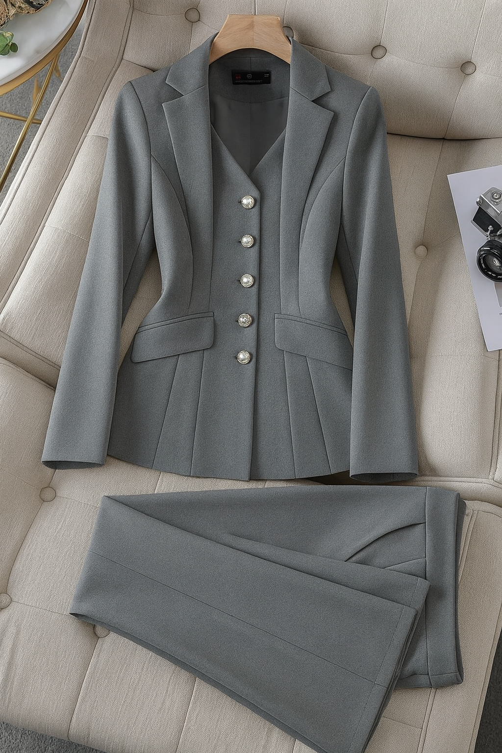 Women’s Suit with Lined Blazer and Regular-Fit Trousers