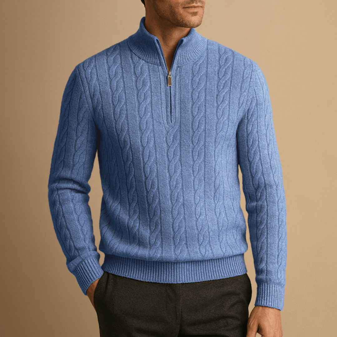 Carter Quarter Zip Cable Sweater