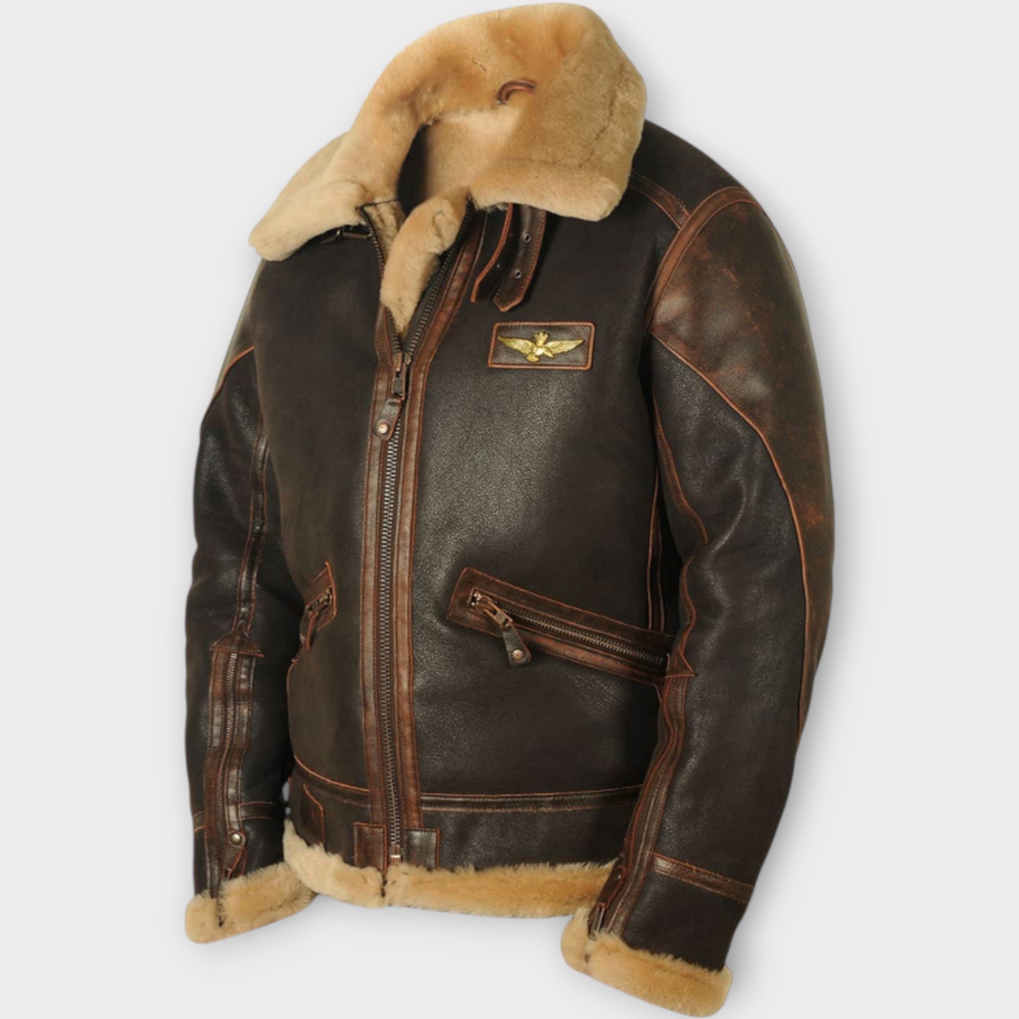Fall Men's Aviator Style Bomber Jacket | Tailored Fit Flight Jacket