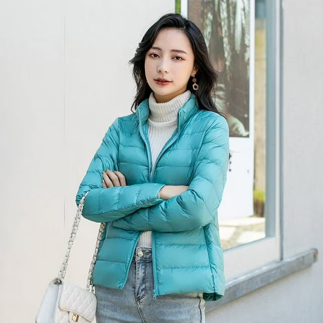 Puffer Jacket Women Quilted Lightweight High Neck