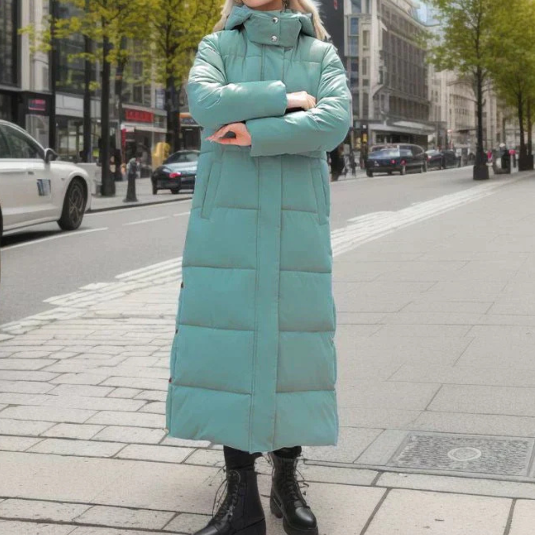 Puffer Jacket Women Winter Quilted Wool Blend