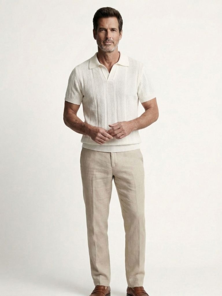 Men’s Premium Ivory Polo Shirt
