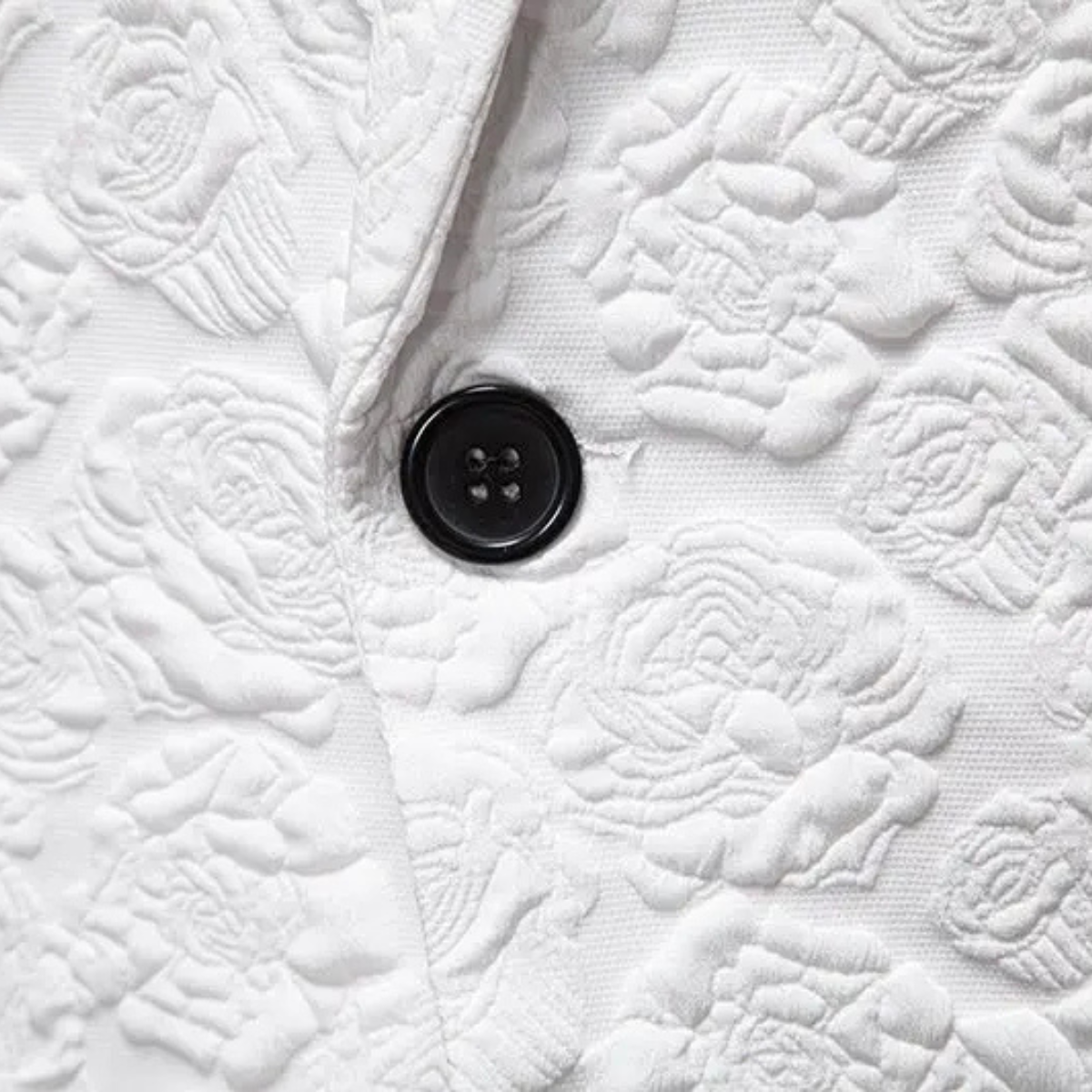 Men’s Slim-Fit Blazer with Embossed Rose Pattern