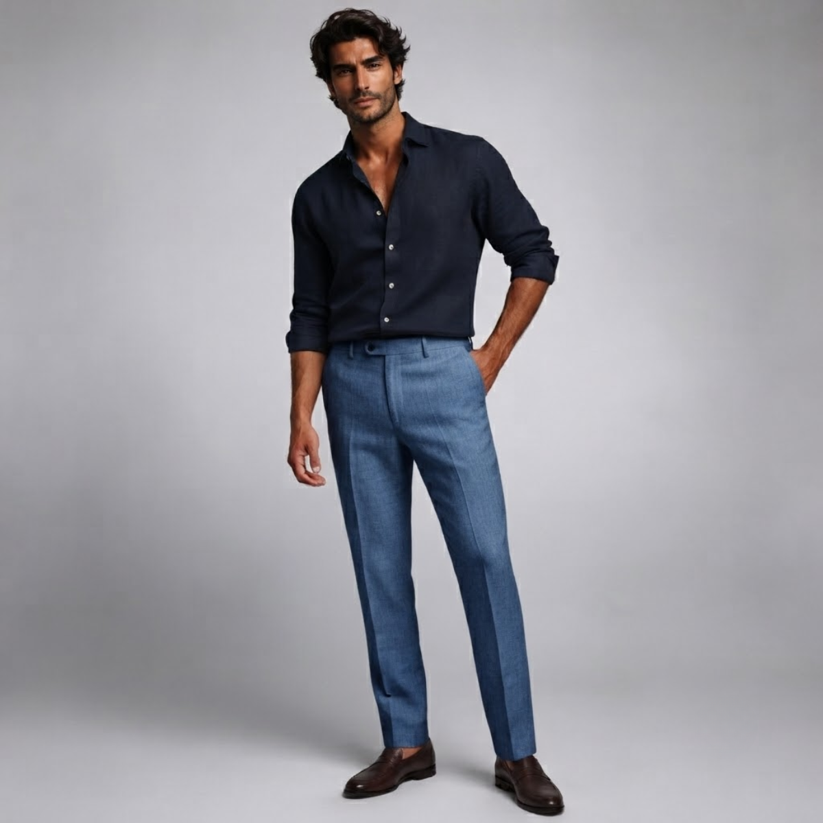Lightweight, Slim-Fit Casual Linen Dress Pants