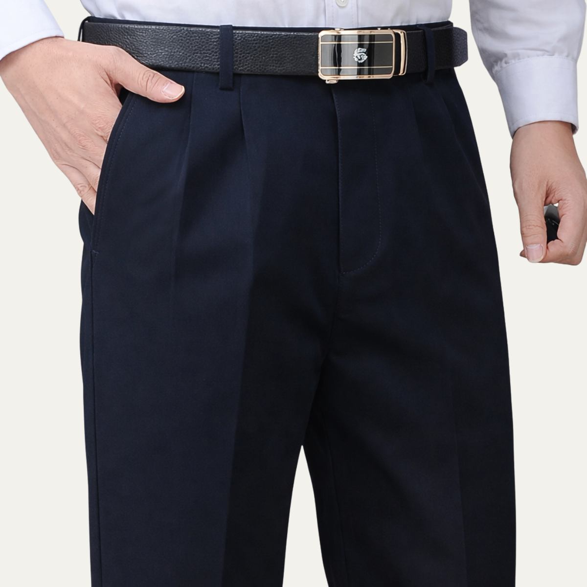 Linen Pants with Elastic Waist and Regular Leg