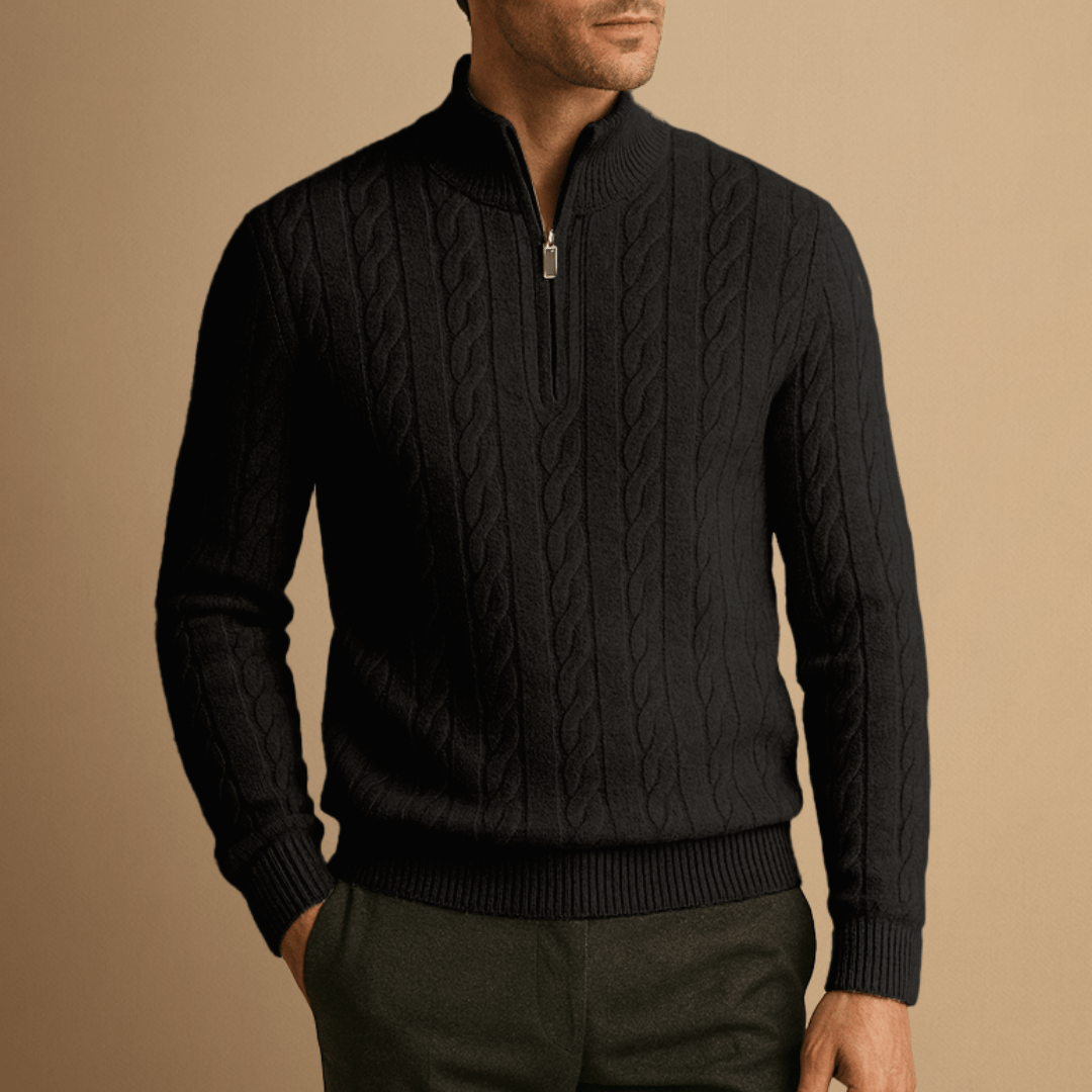 Carter Quarter Zip Cable Sweater