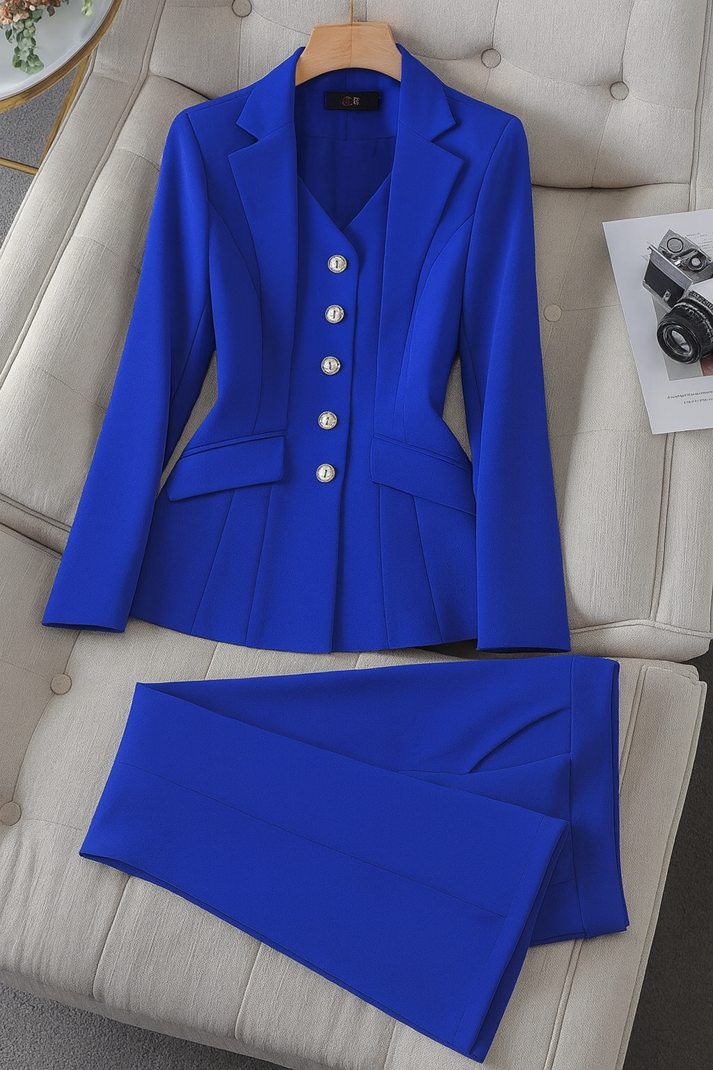 Women’s Suit with Lined Blazer and Regular-Fit Trousers