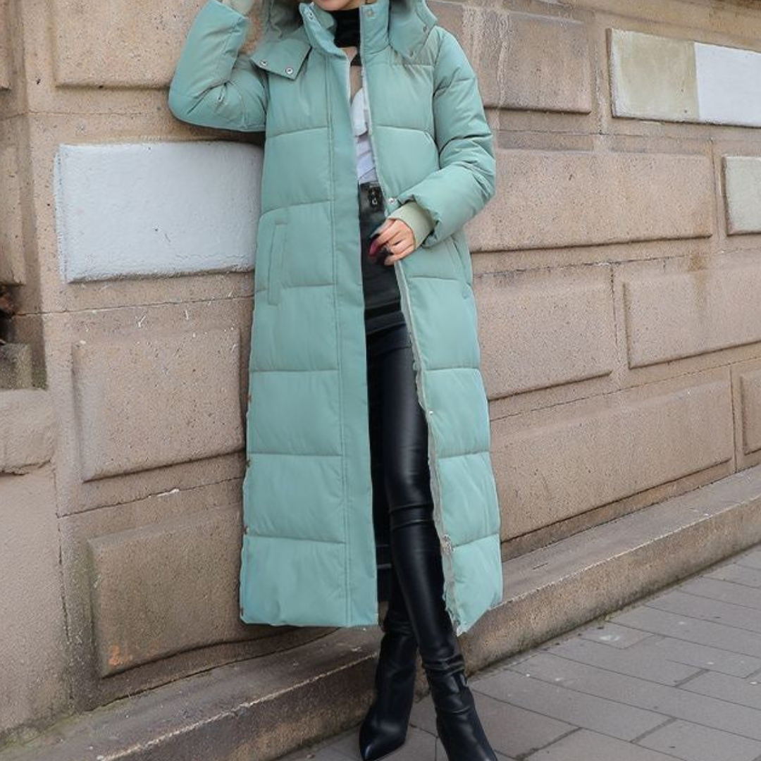 Puffer Jacket Women Winter Quilted Wool Blend