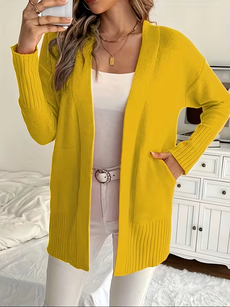 Women's Open-Front Cardigan, Relaxed Fit, Elegant