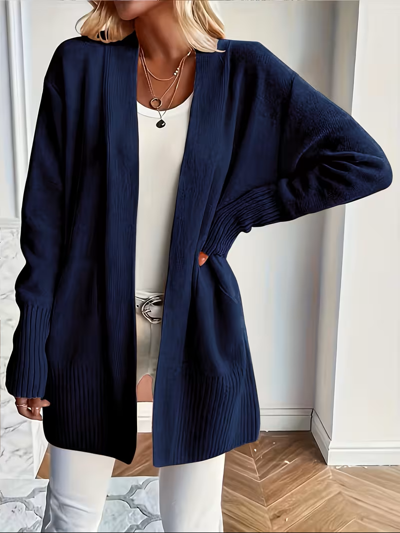 Women's Open-Front Cardigan, Relaxed Fit, Elegant