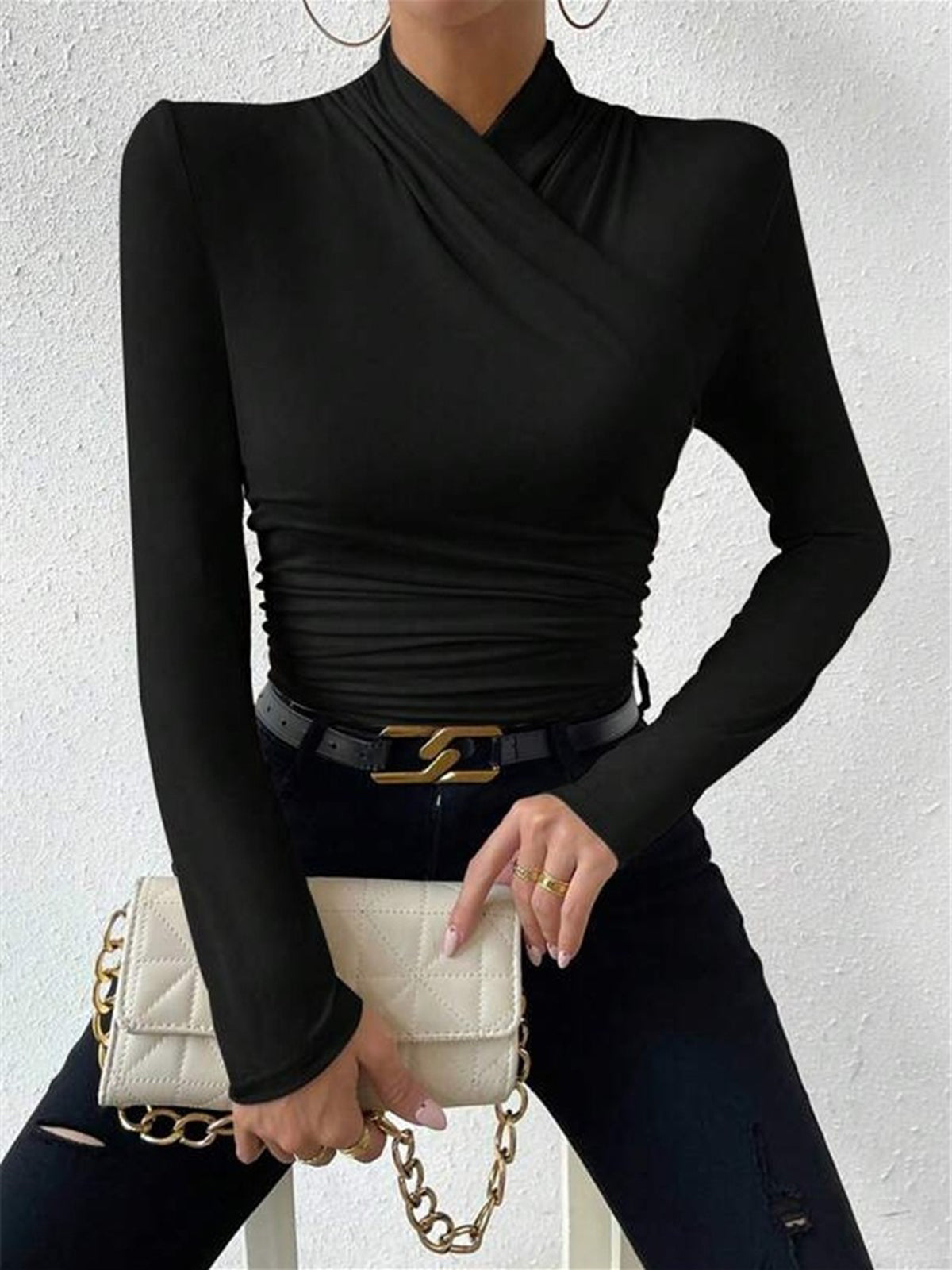 Wrap Long Sleeve Top