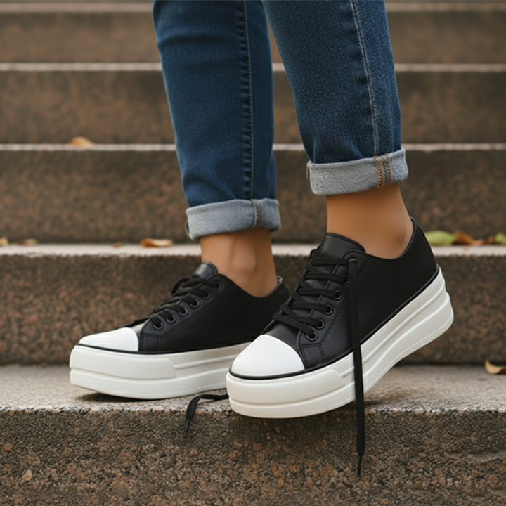 Women’s Orthopedic Platform Sneakers in Canvas Fabric