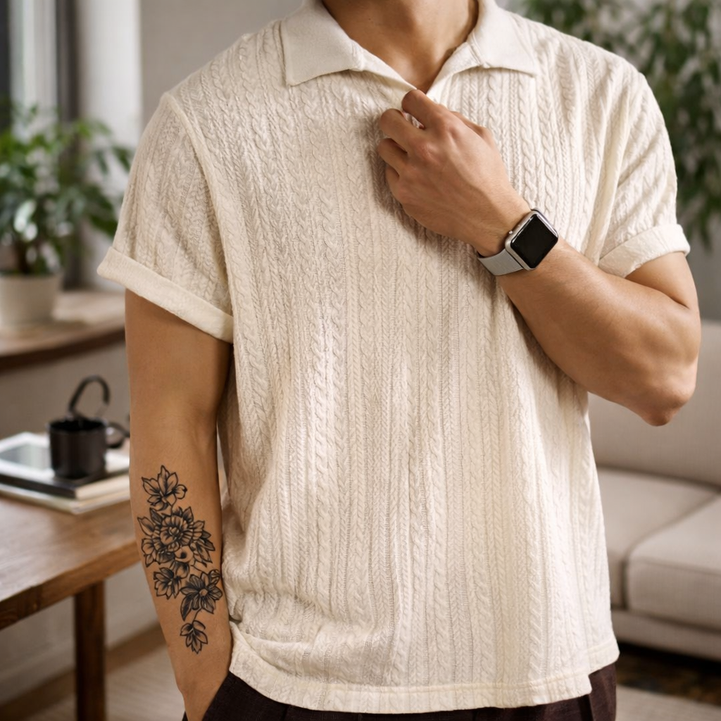 Elegant Vintage Style Polo Shirt for Men