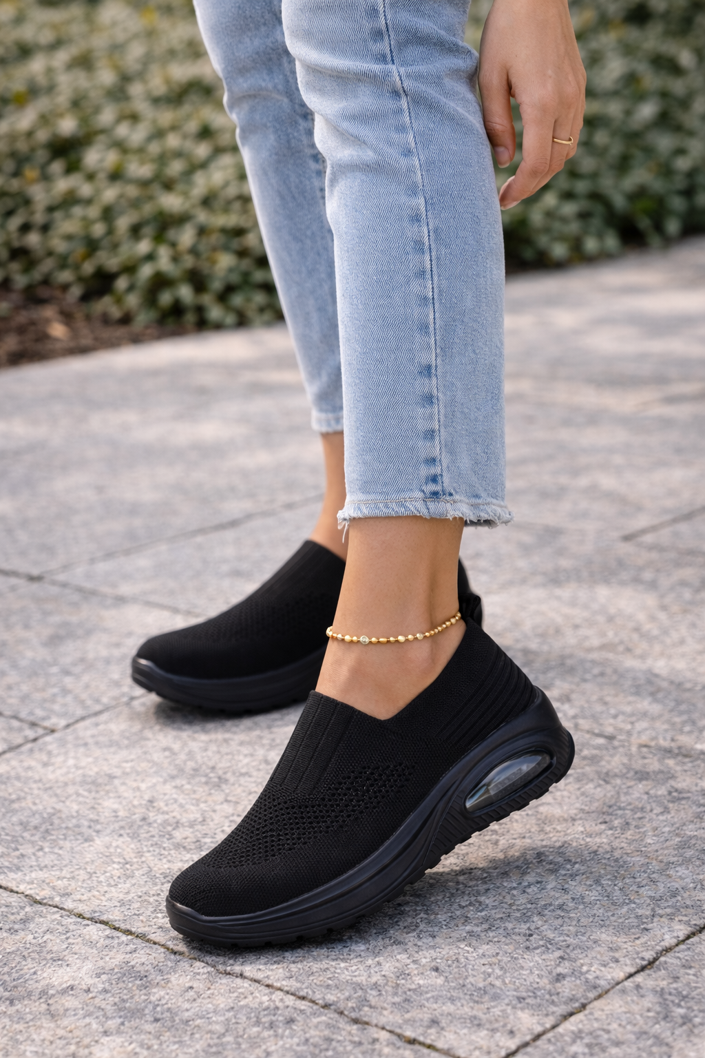 Women’s Orthopedic Slip-On Sneakers in Breathable Knit Fabric