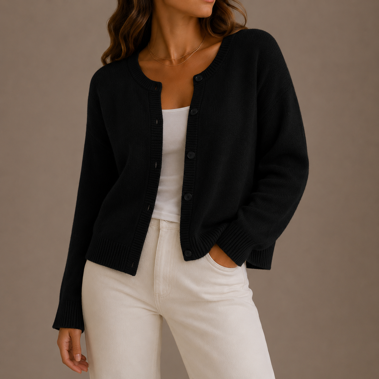 Women's Soft Knit Cardigan with Buttons