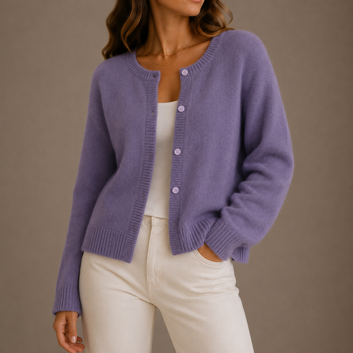 Women's Soft Knit Cardigan with Buttons