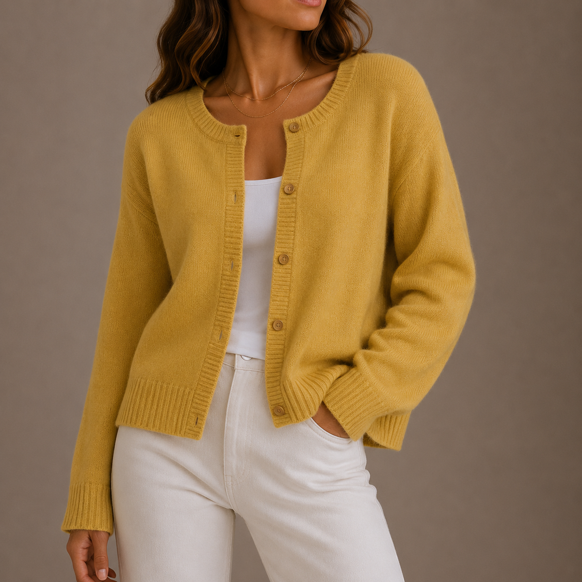 Women's Soft Knit Cardigan with Buttons