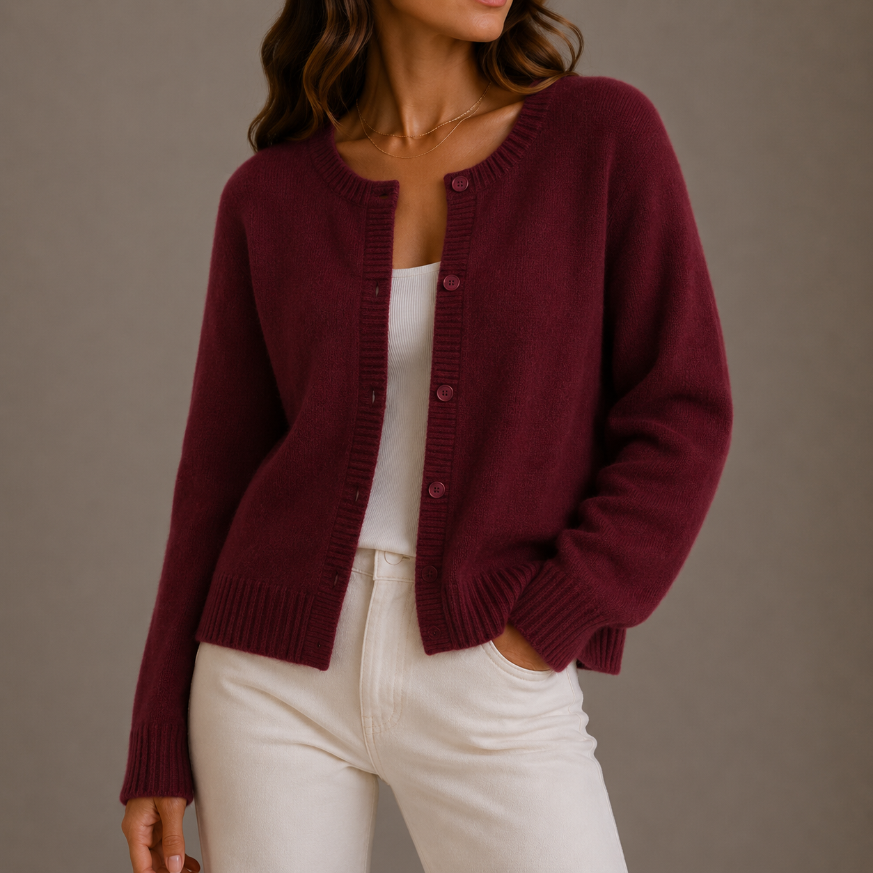 Women's Soft Knit Cardigan with Buttons