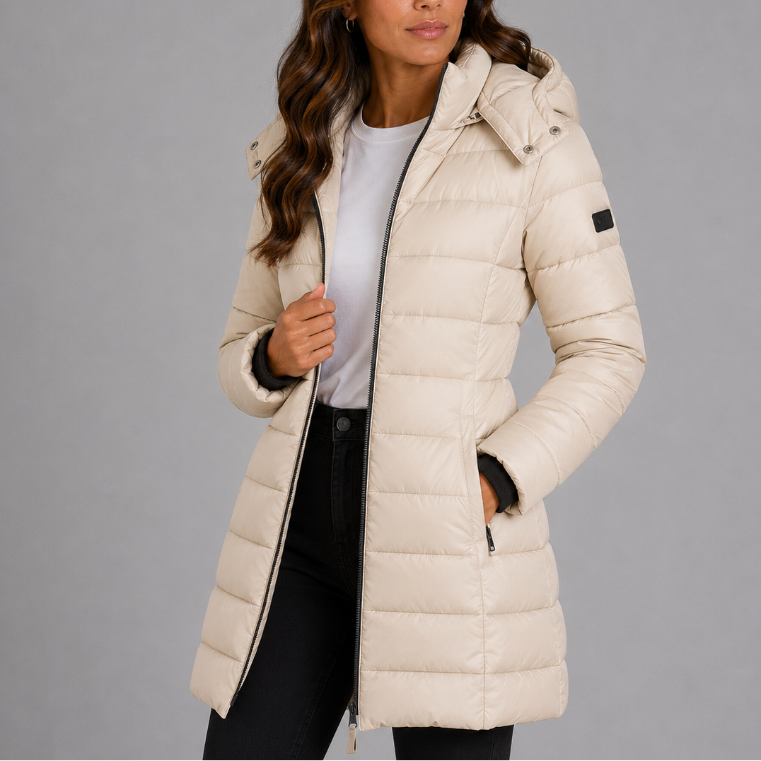 Puffer Jacket Women Long Hooded Winter Quilte