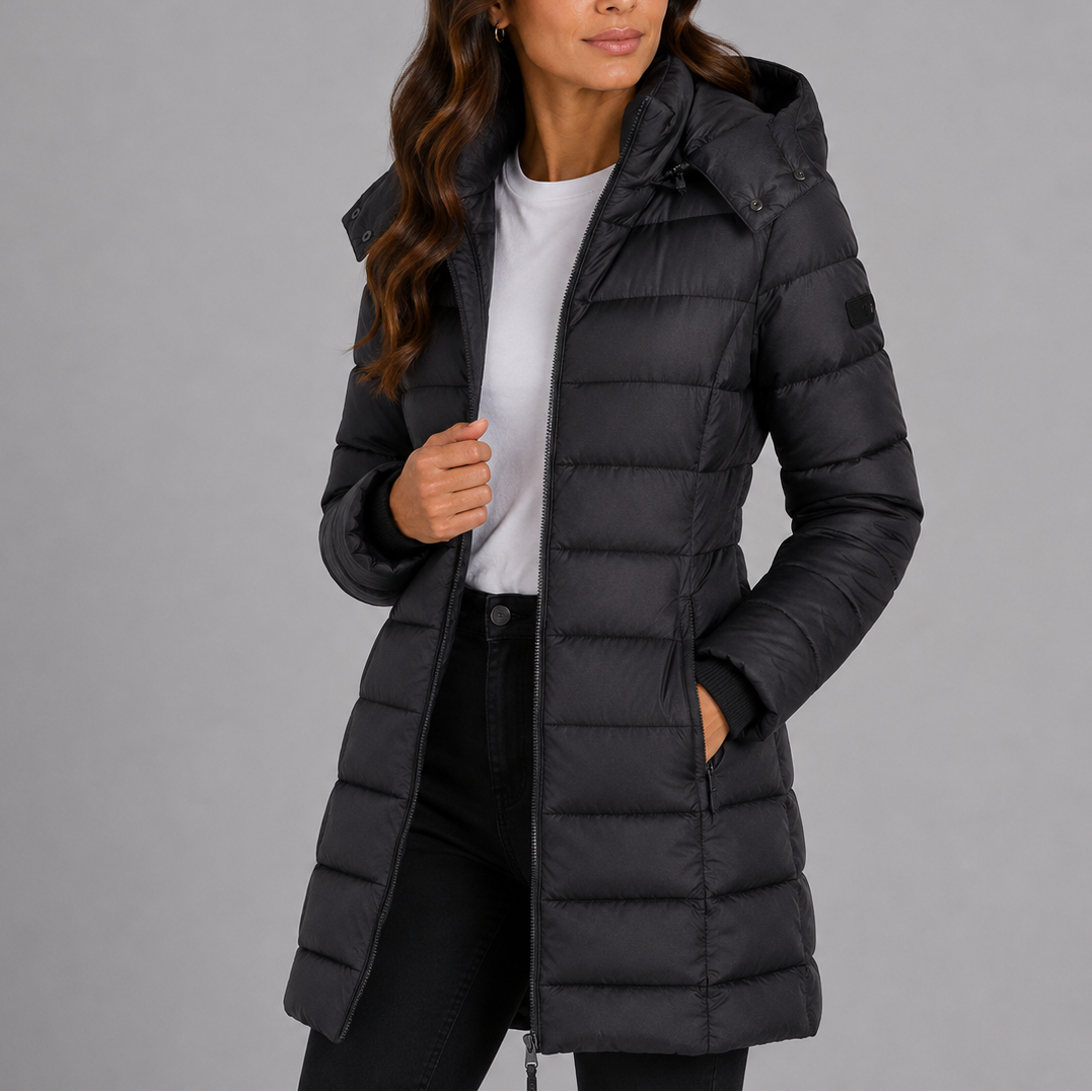 Puffer Jacket Women Long Hooded Winter Quilte