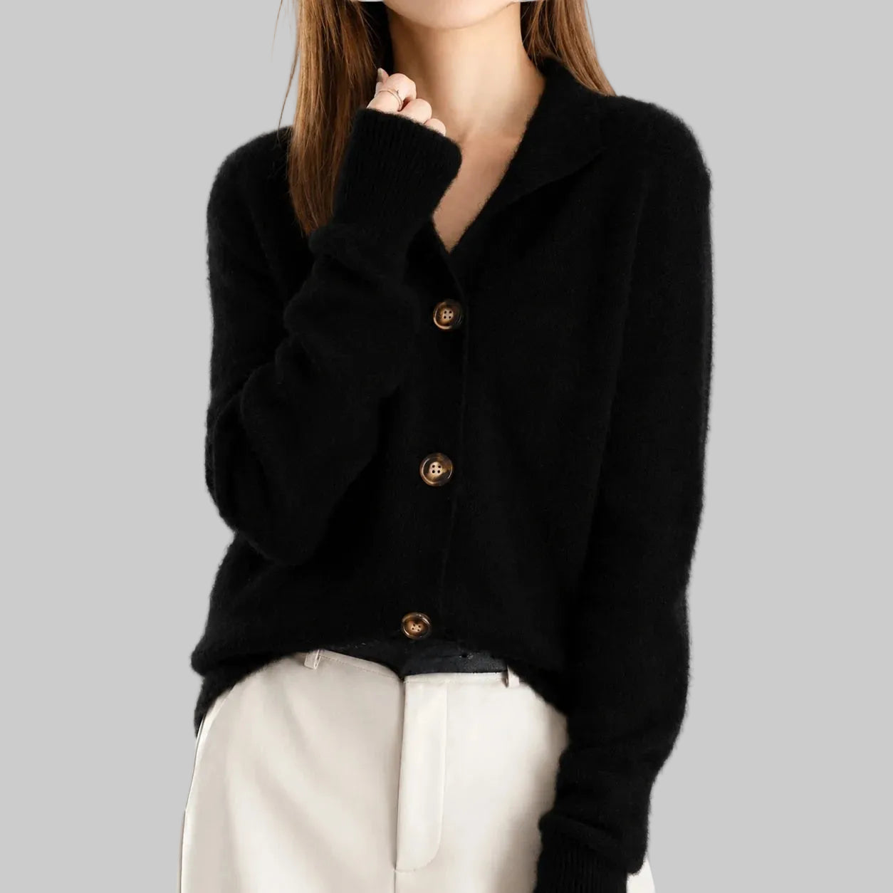 Knitted Cardigan with Buttons, Relaxed Fit