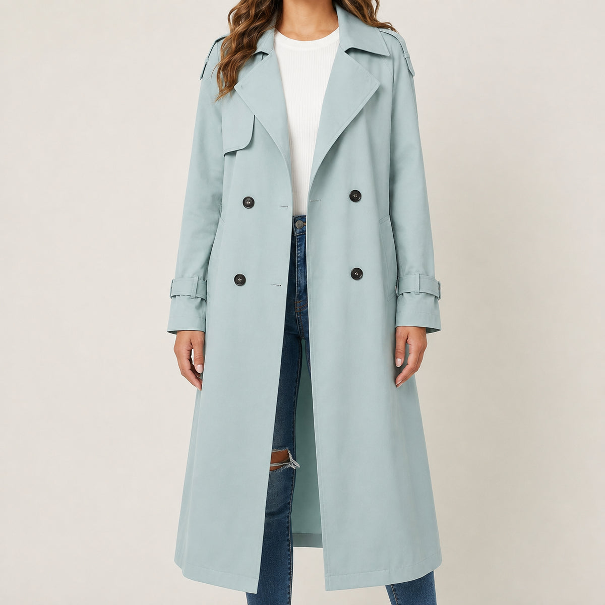 Fall Women's Long Straight Fit Trench Coat | Classic Outerwear
