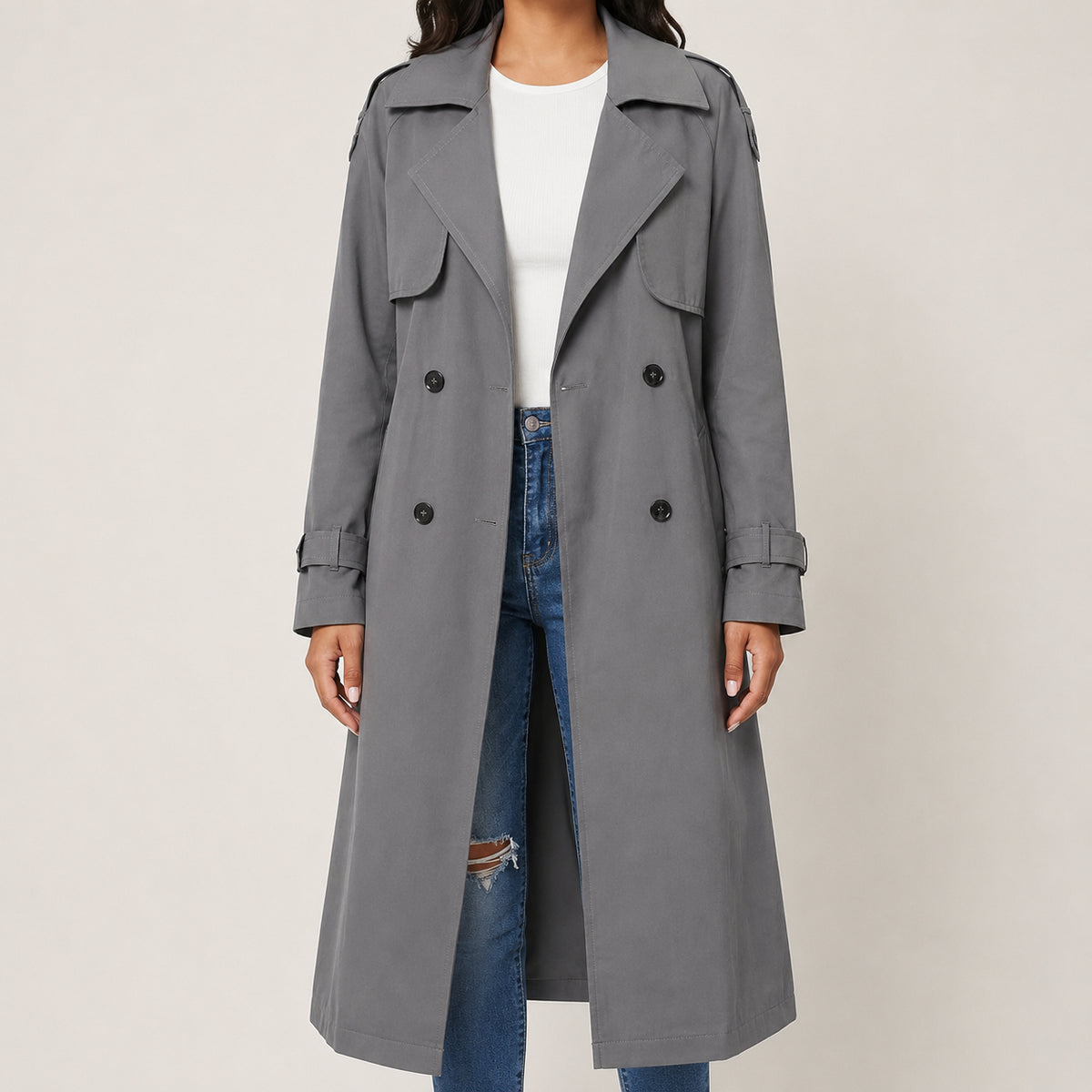 Fall Women's Long Straight Fit Trench Coat | Classic Outerwear