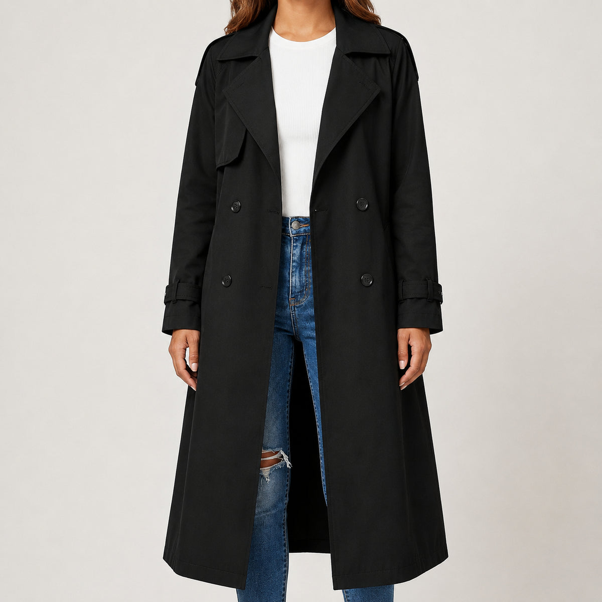 Fall Women's Long Straight Fit Trench Coat | Classic Outerwear