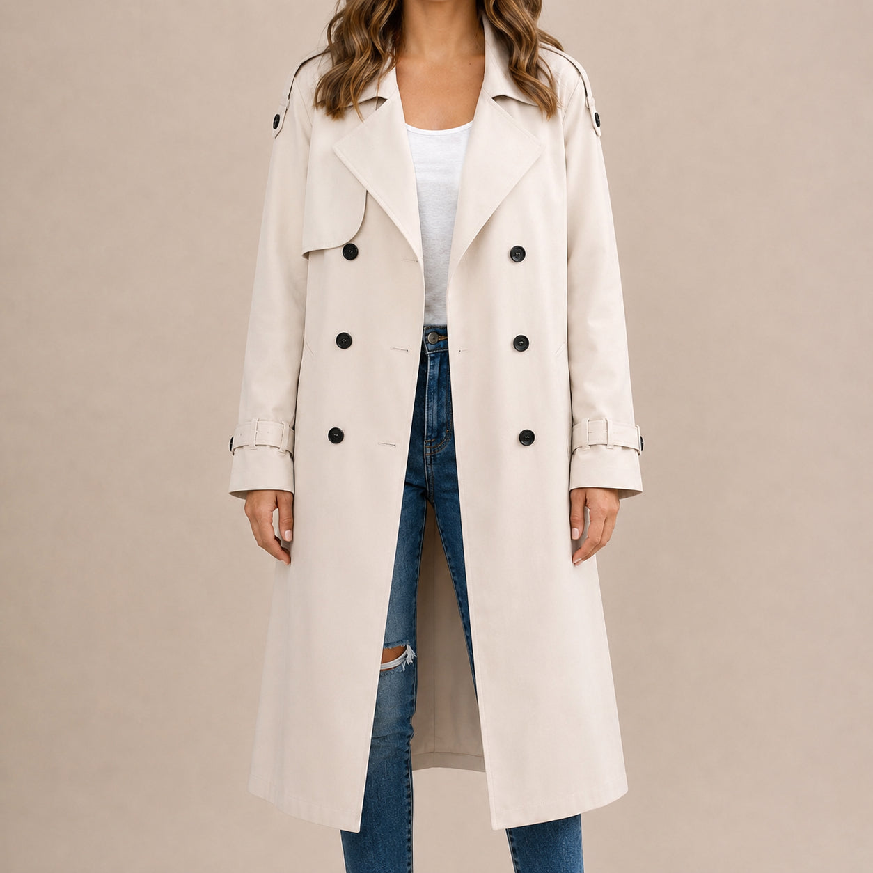 Fall Women's Double Breasted Belted Trench Coat | Classic Outerwear