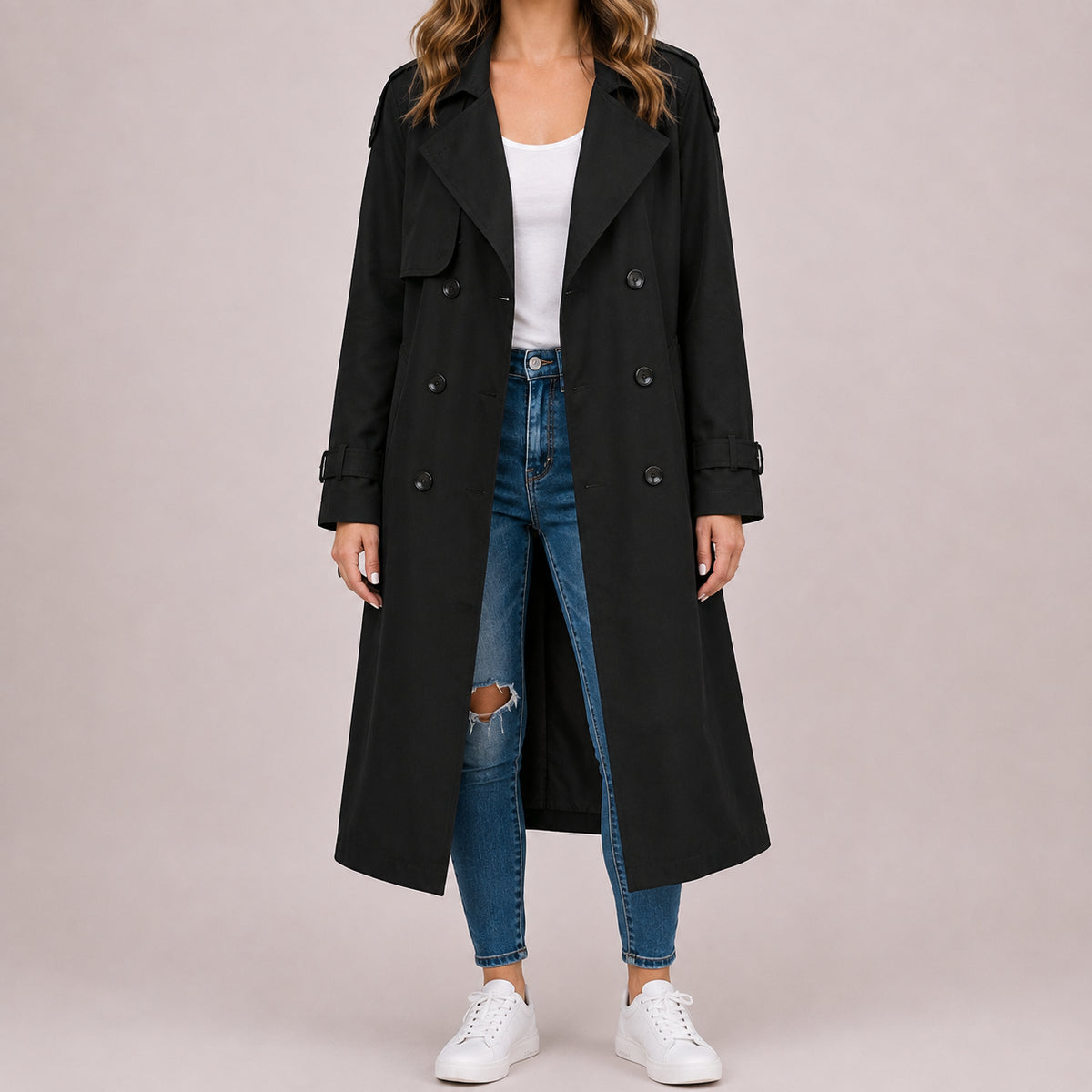Fall Women's Double Breasted Belted Trench Coat | Classic Outerwear