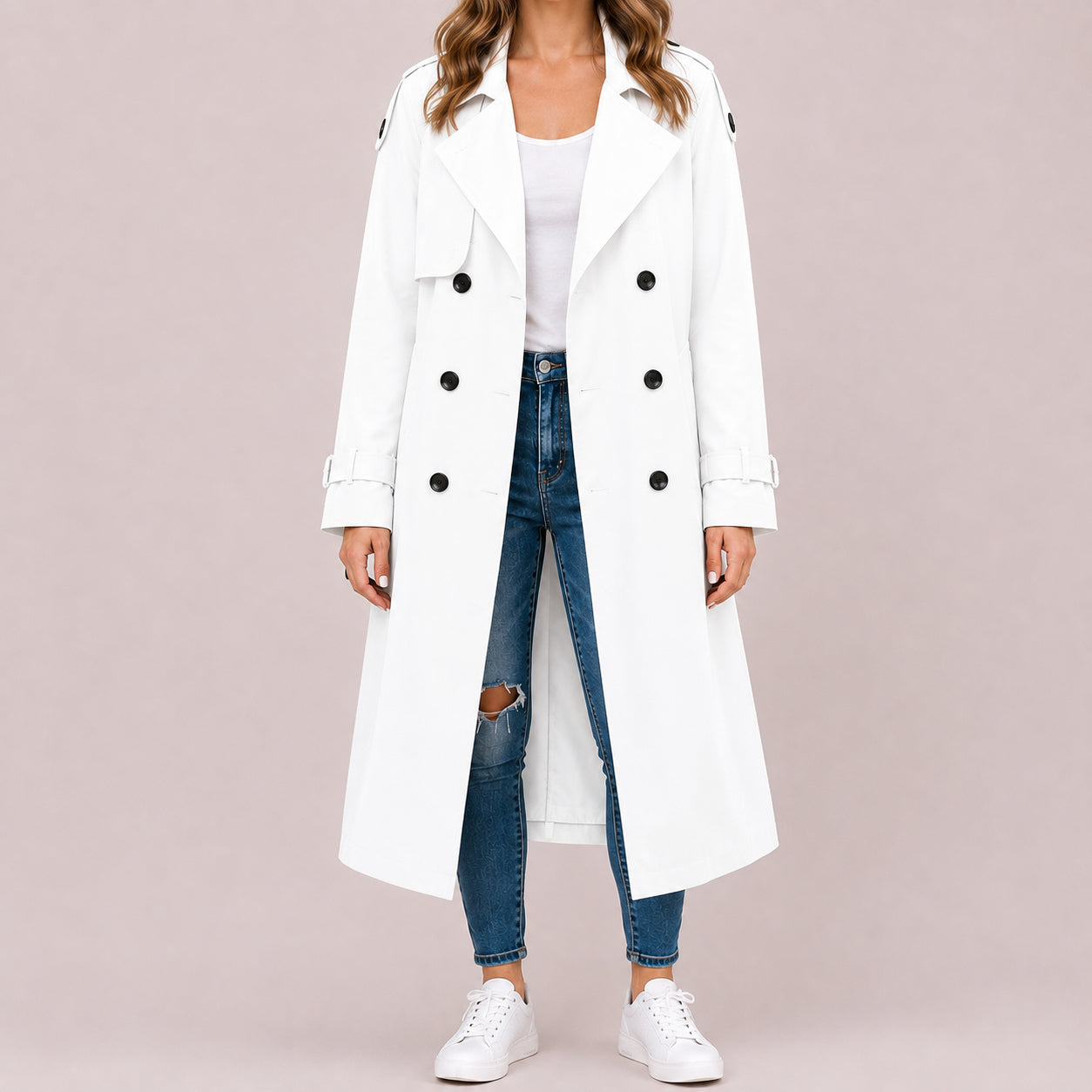 Fall Women's Double Breasted Belted Trench Coat | Classic Outerwear