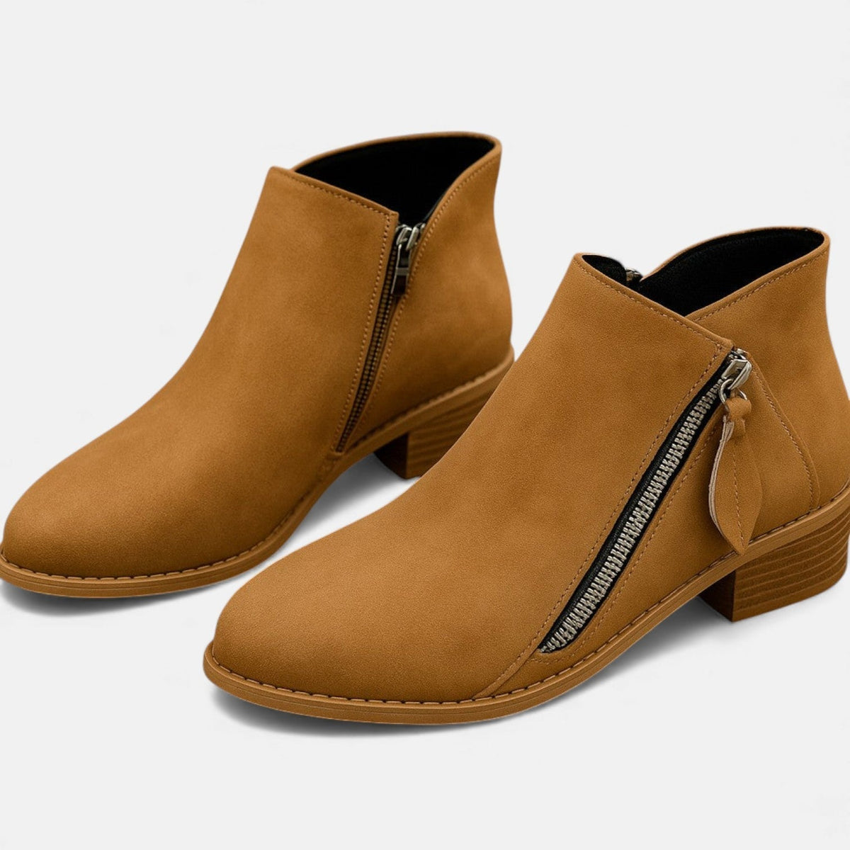 Women's Leather Orthopedic Ankle Boots with a Zipper