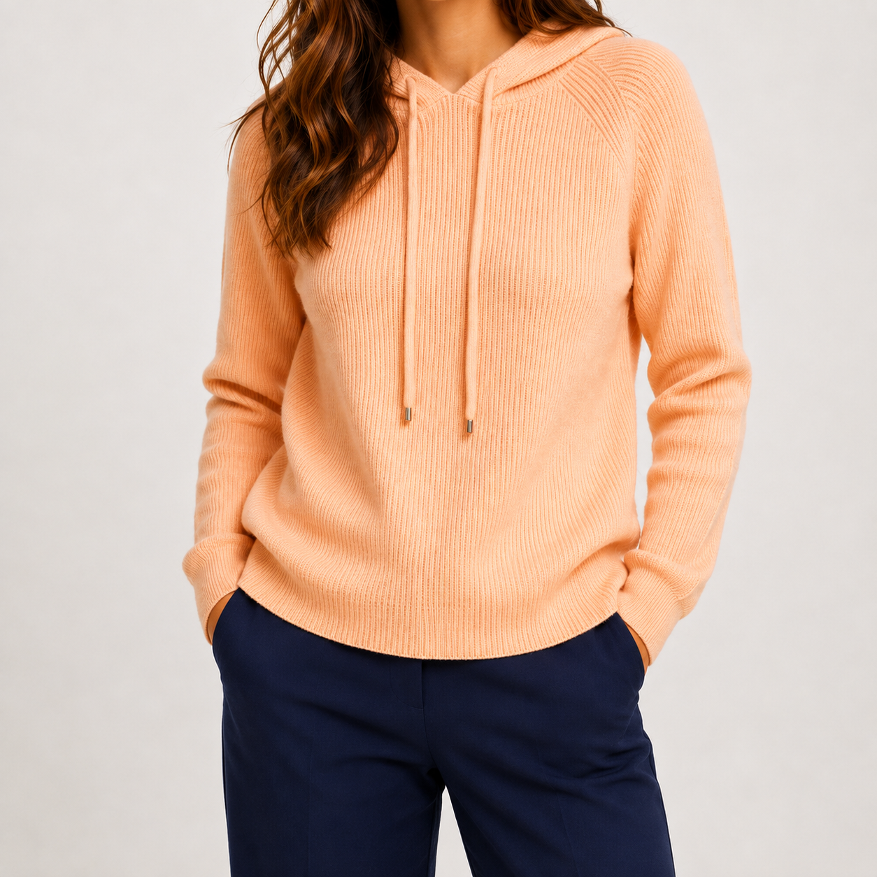 Soft Wool Hooded Sweater with Relaxed Fit Design