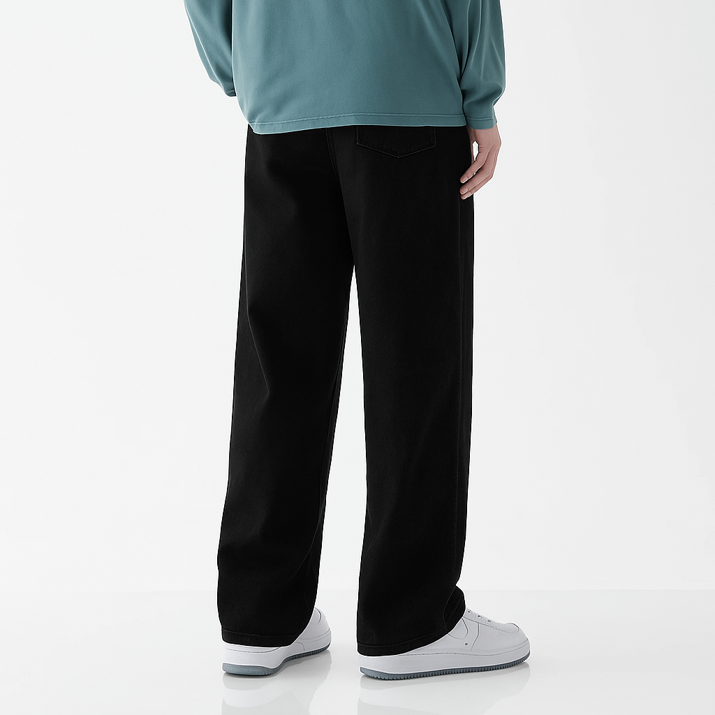 Men's Relaxed-Fit Jeans with Drawstring and Pockets