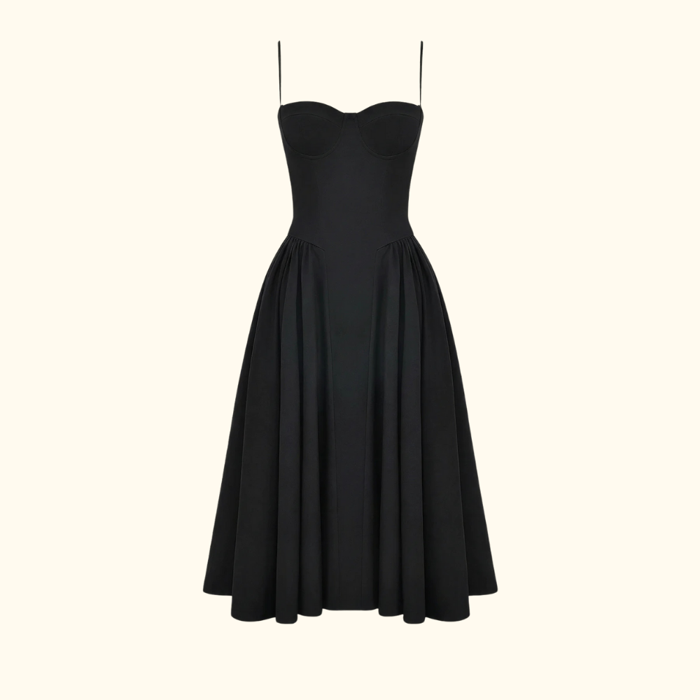 Stylish Women’s Midi Dress – Sweetheart Neck Design