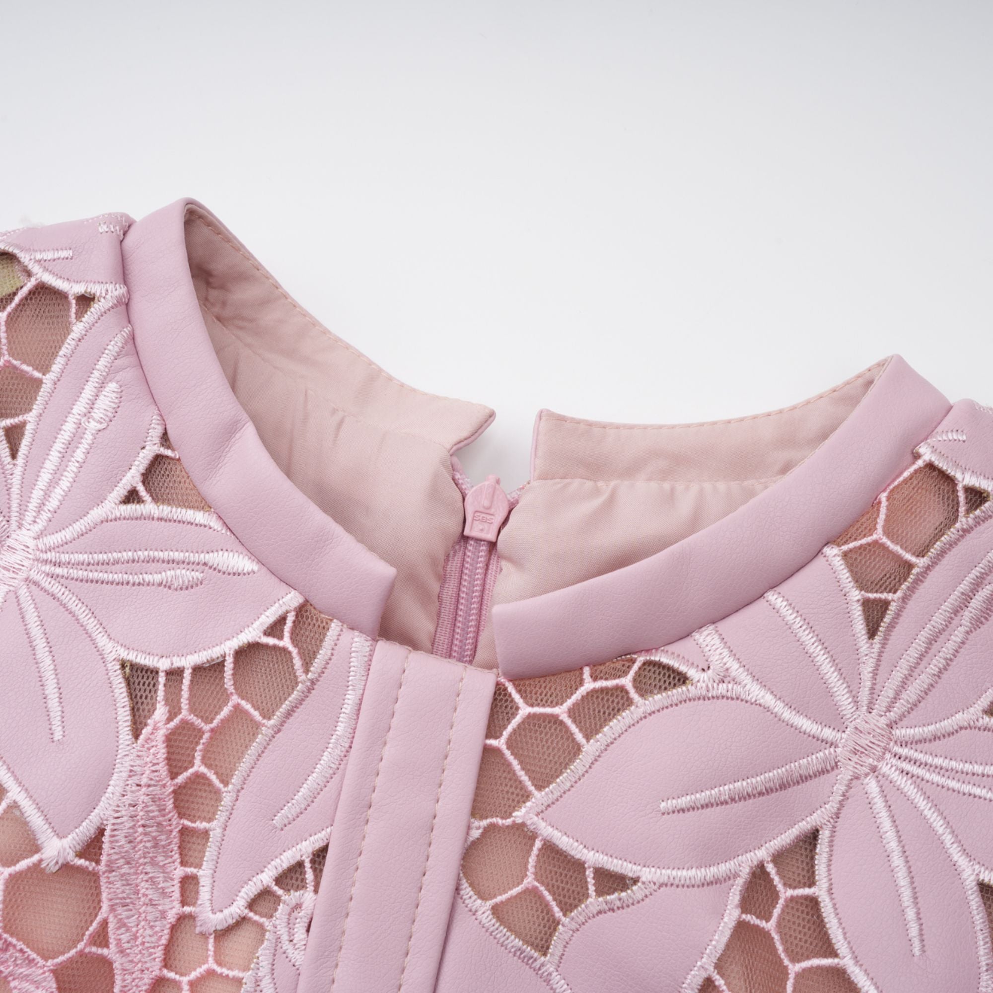 Chic Pink Lace Floral Occasion Midi Dress