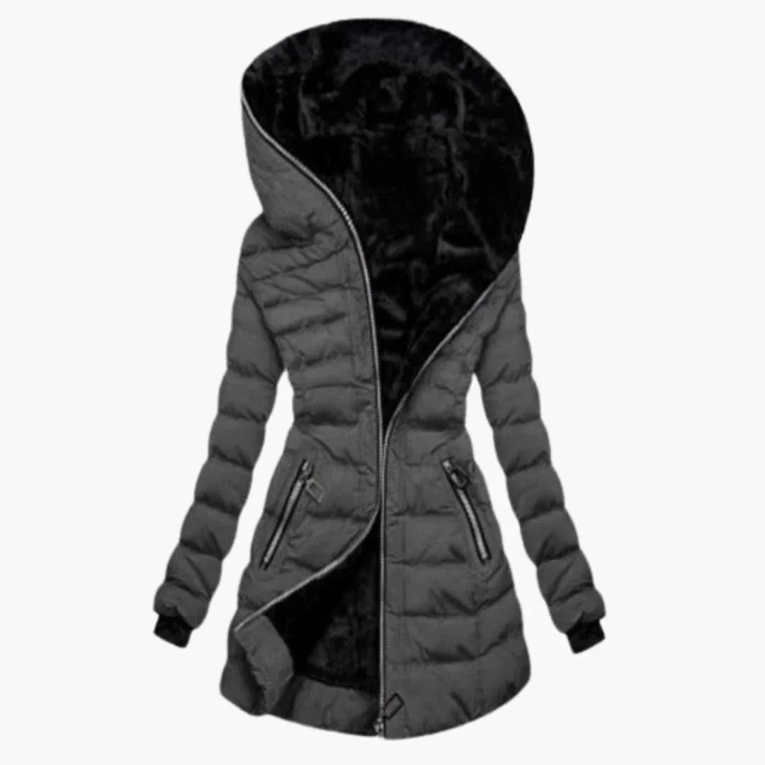 Puffer Jacket Women Long Hooded Faux Fur Winter