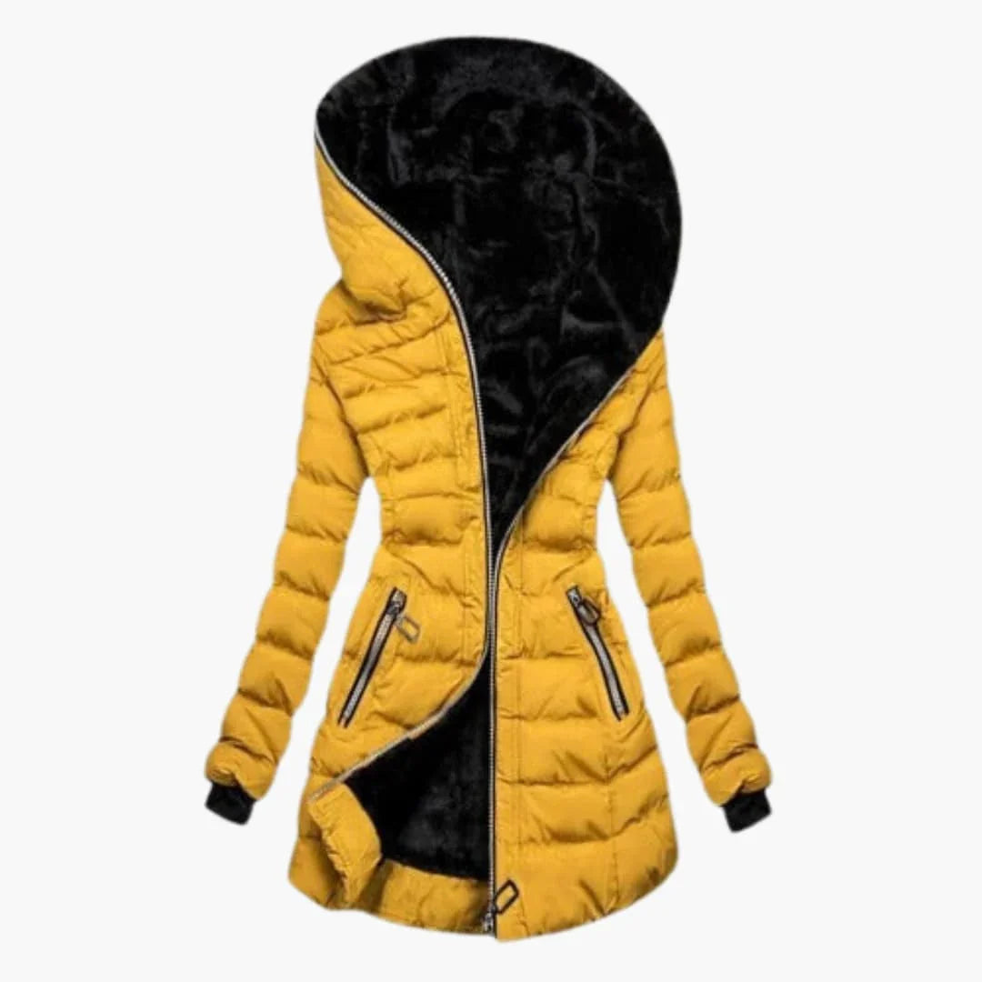 Puffer Jacket Women Long Hooded Faux Fur Winter